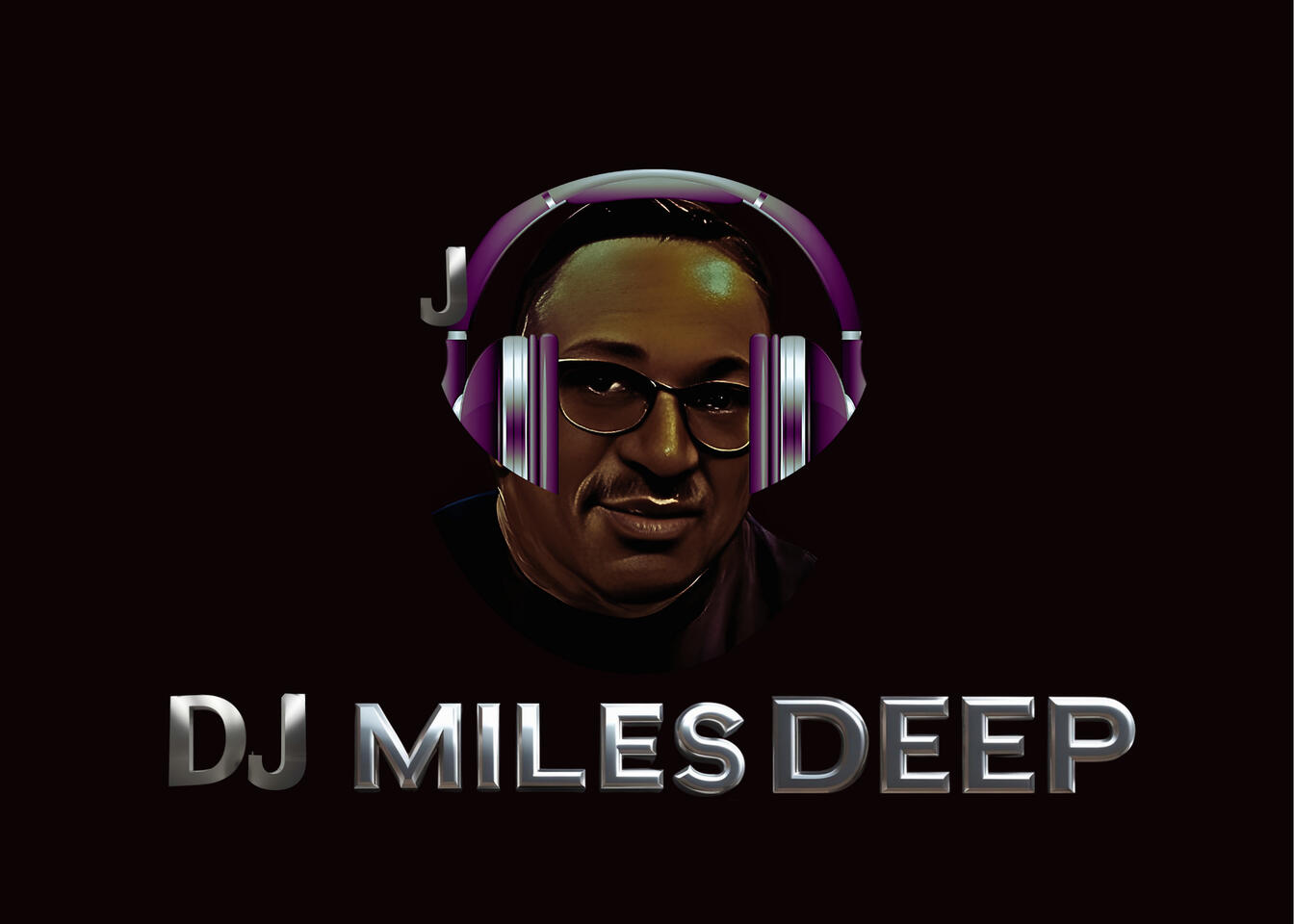 LOGO WITH HEADPHONES AND DJ MILES DEEP